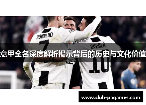 意甲全名深度解析揭示背后的历史与文化价值